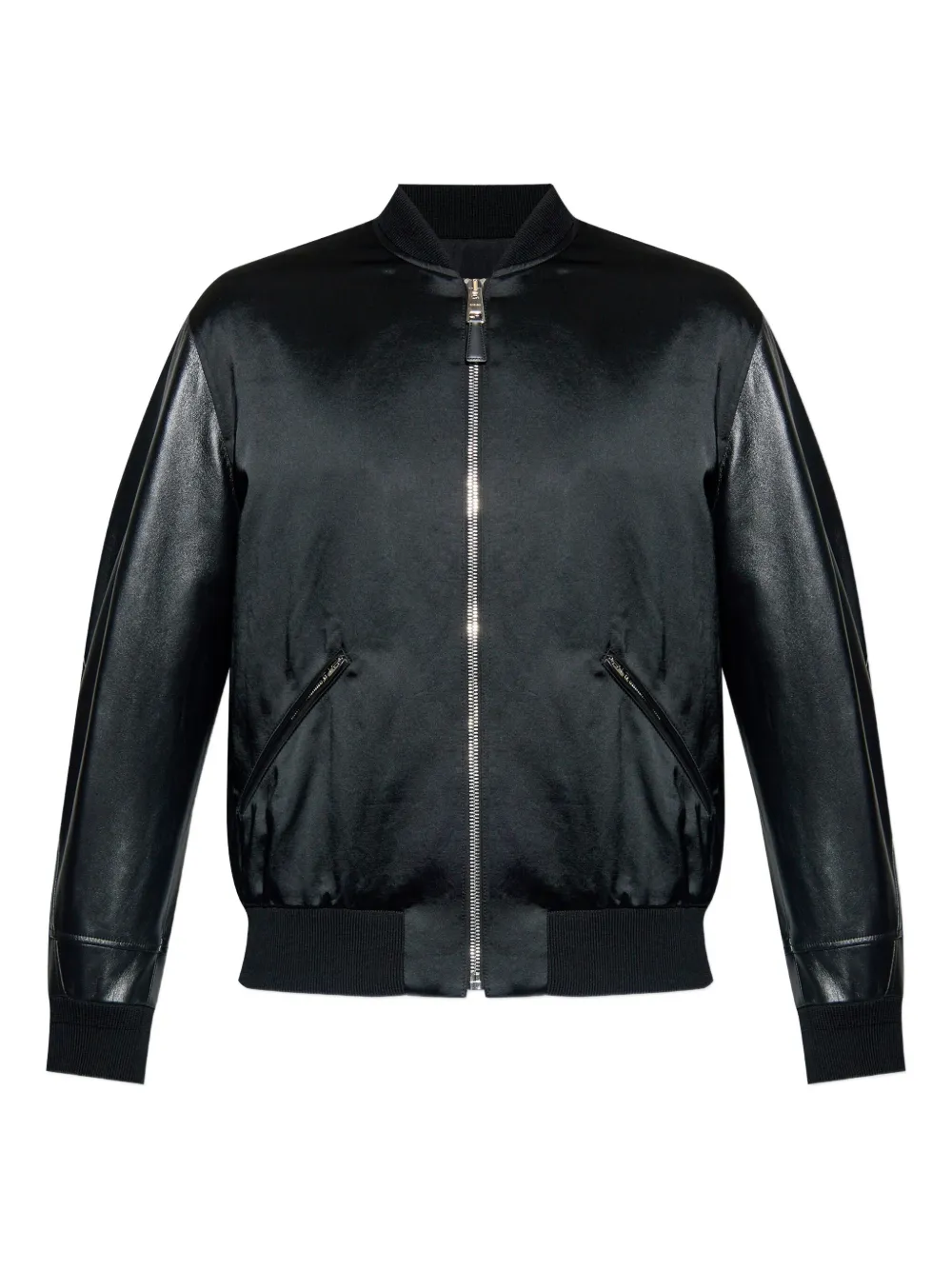 logo-lettering bomber jacket