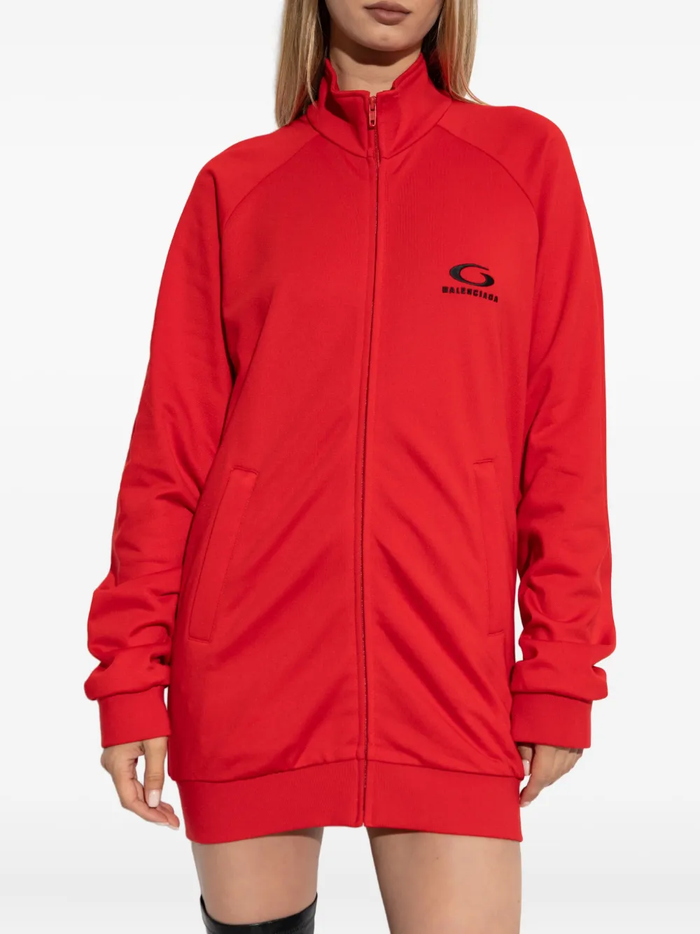 Balenciaga Mini-jurk met logodetail en rits Rood