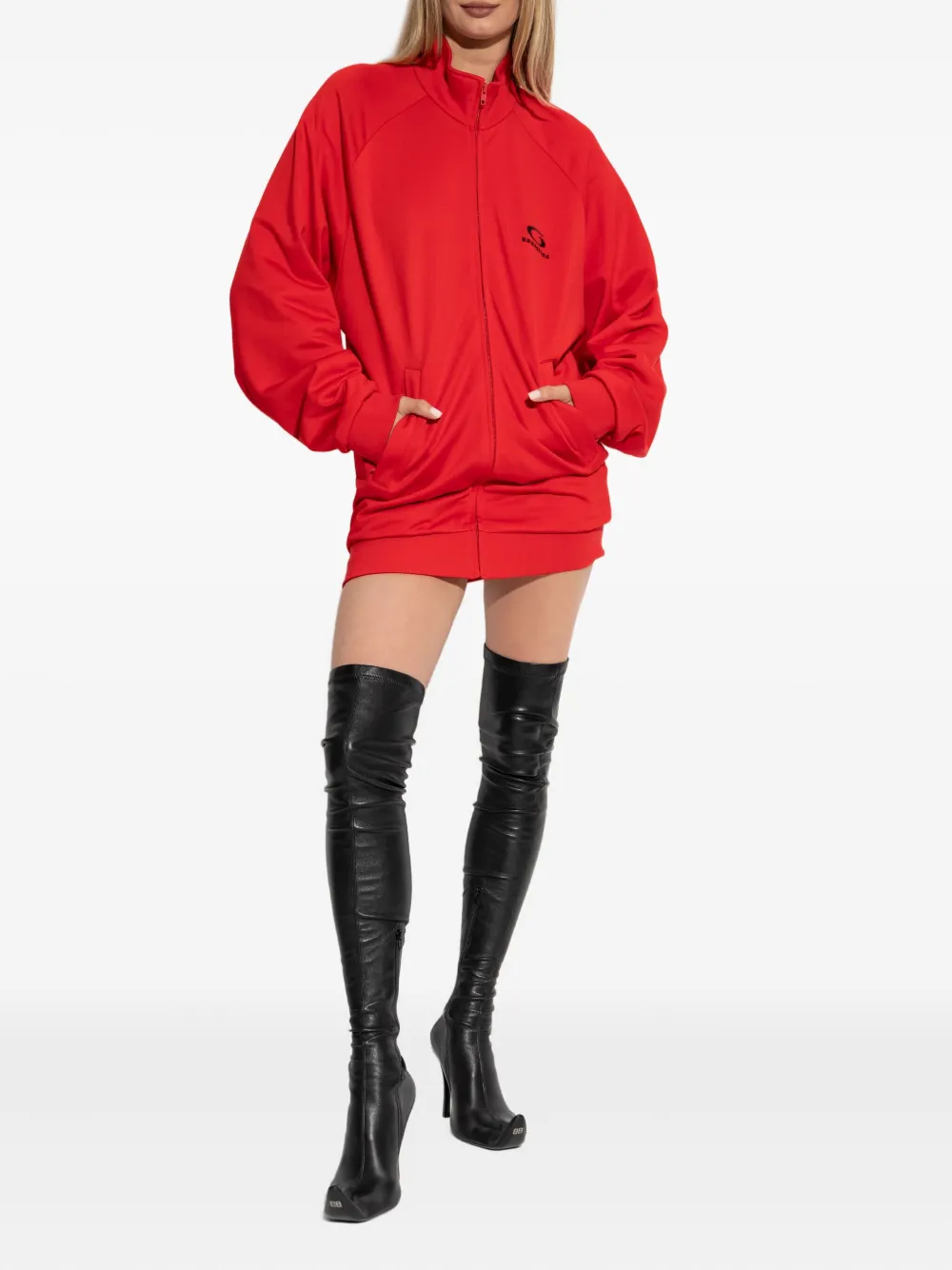 Balenciaga Mini-jurk met logodetail en rits - Rood