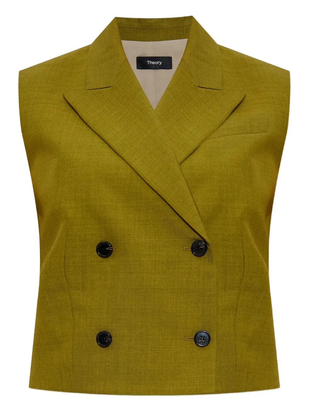 Theory double-breasted sleeveless jacket Groen