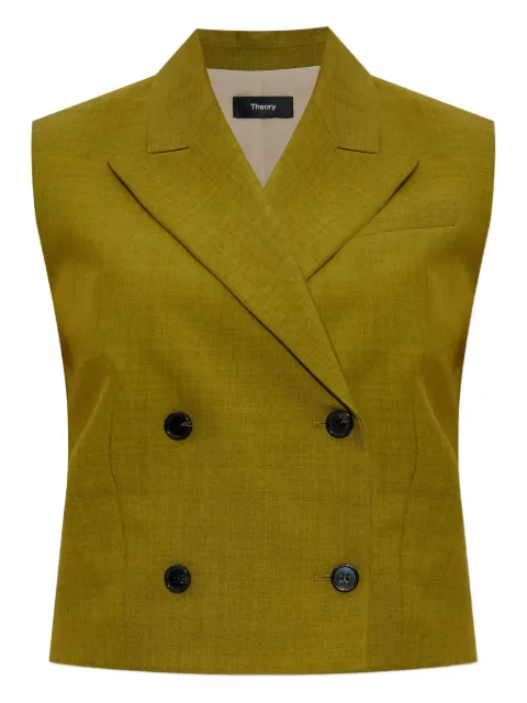 Theory double-breasted sleeveless jacket