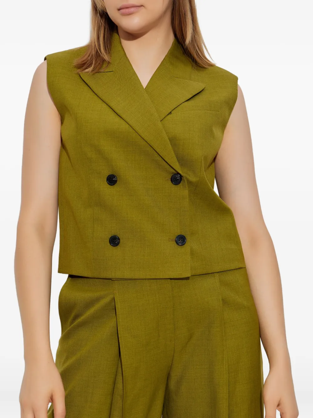 Theory Gilet met dubbele rij knopen Groen