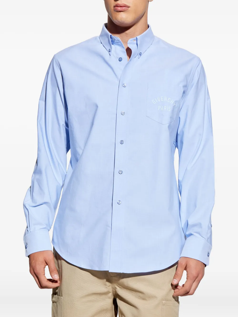 Givenchy logo-embroidered shirt Blauw