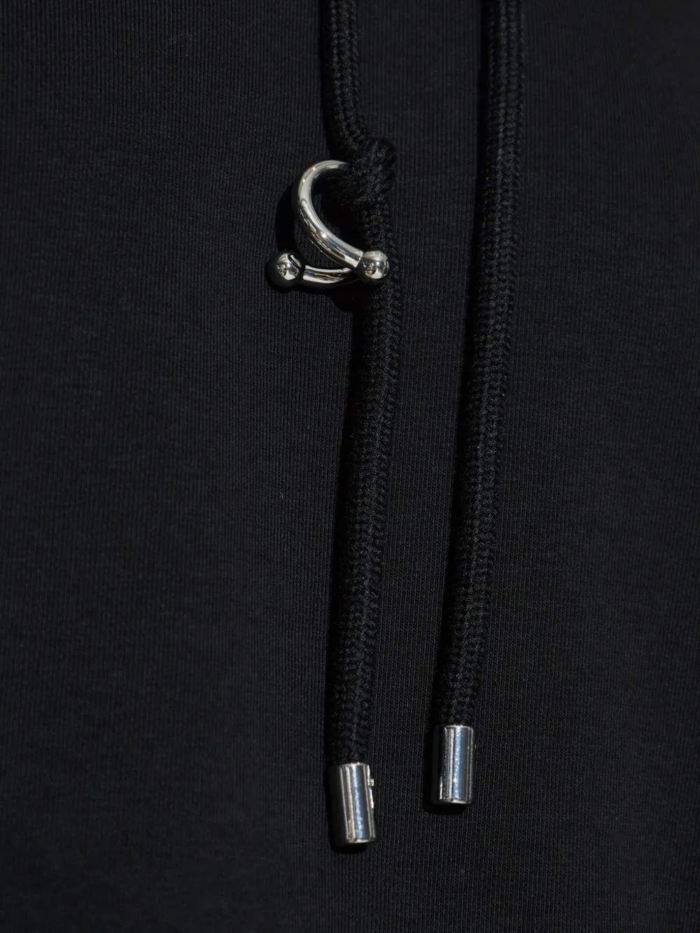 Sportmax Hoodie met trekkoord en ringdetail Zwart