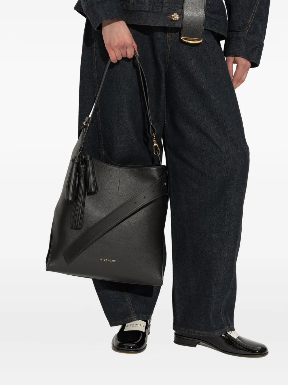 Givenchy Shopper met kwastje en riem - Zwart