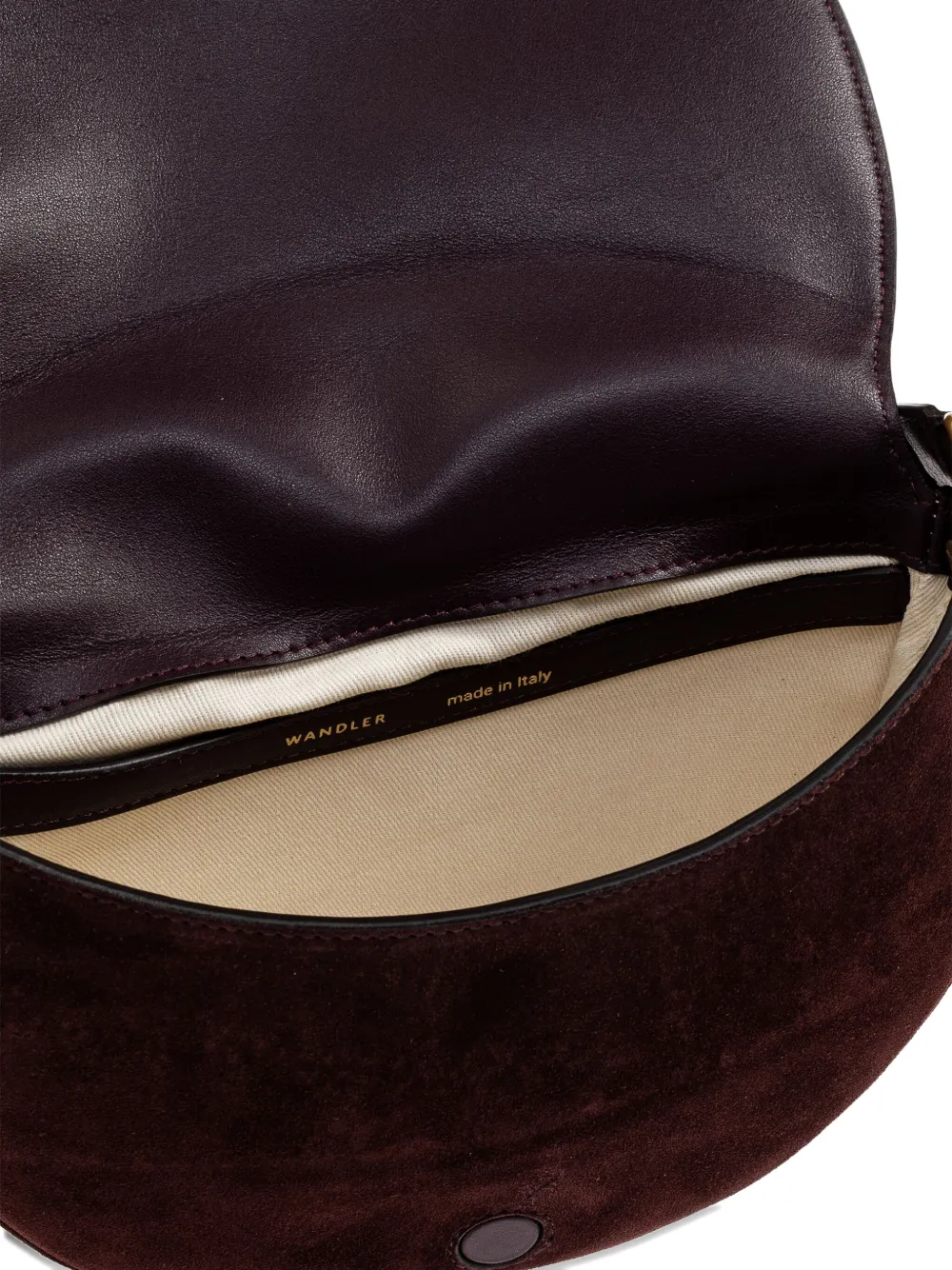 Wandler Kate suede shoulder bag Bruin