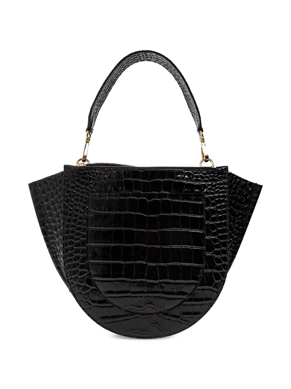 Wandler Mia crocodile-effect tote bag Zwart