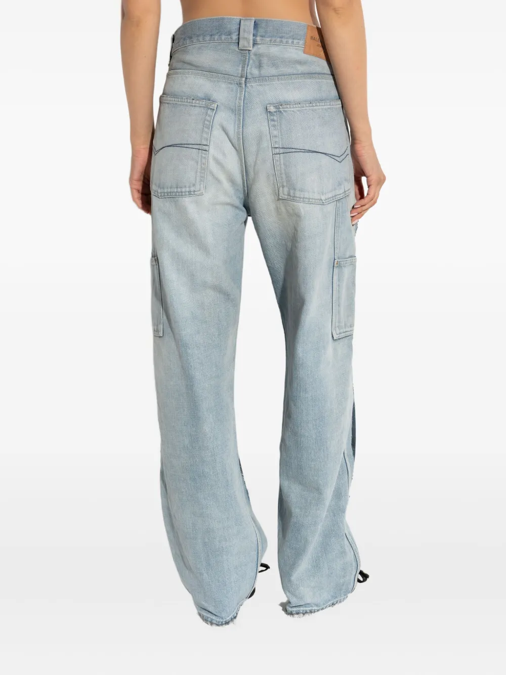 Balenciaga Jeans met patchwork Blauw