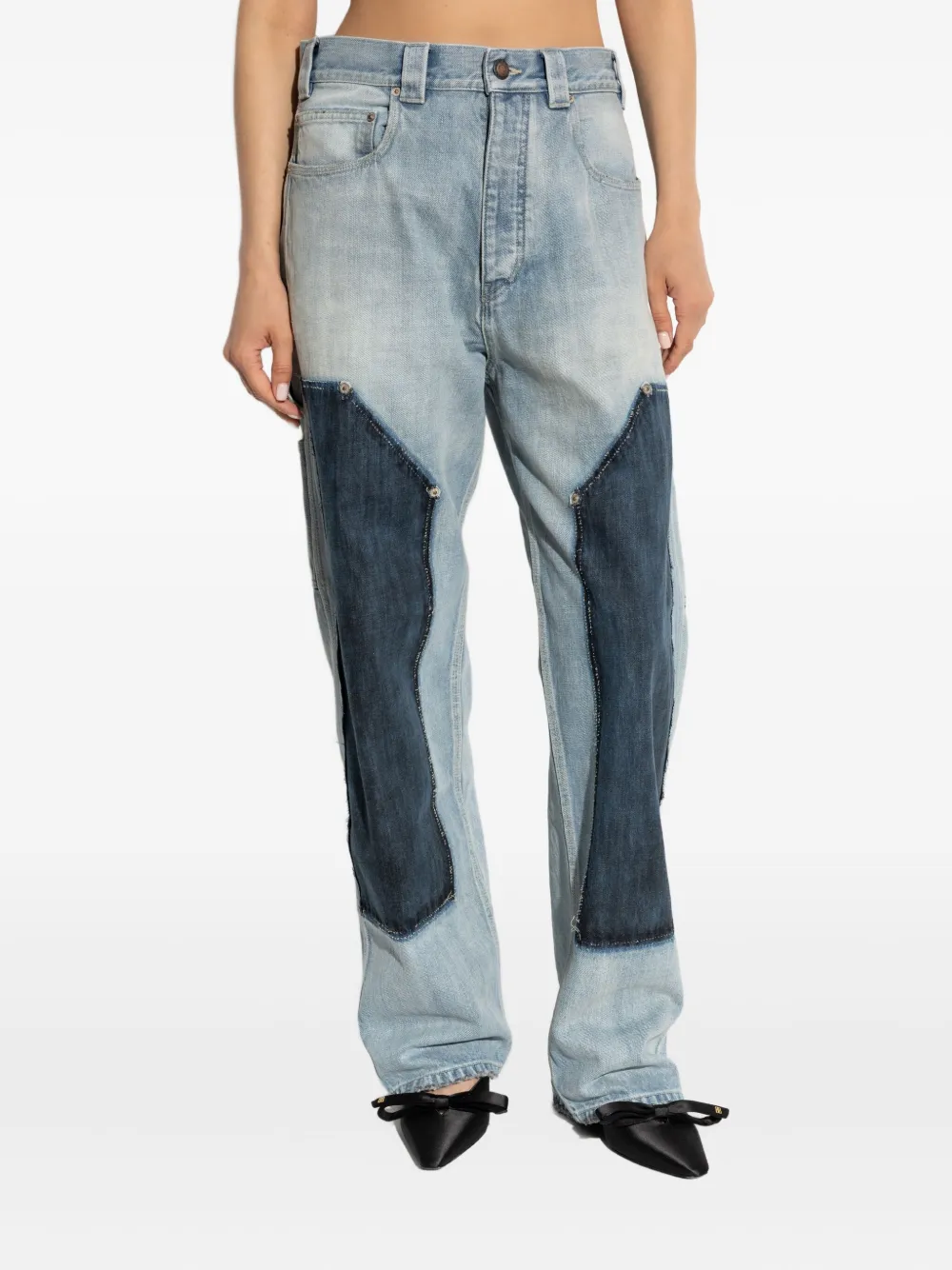  Balenciaga Vaqueros Con Paneles De Patchwork - Azul 