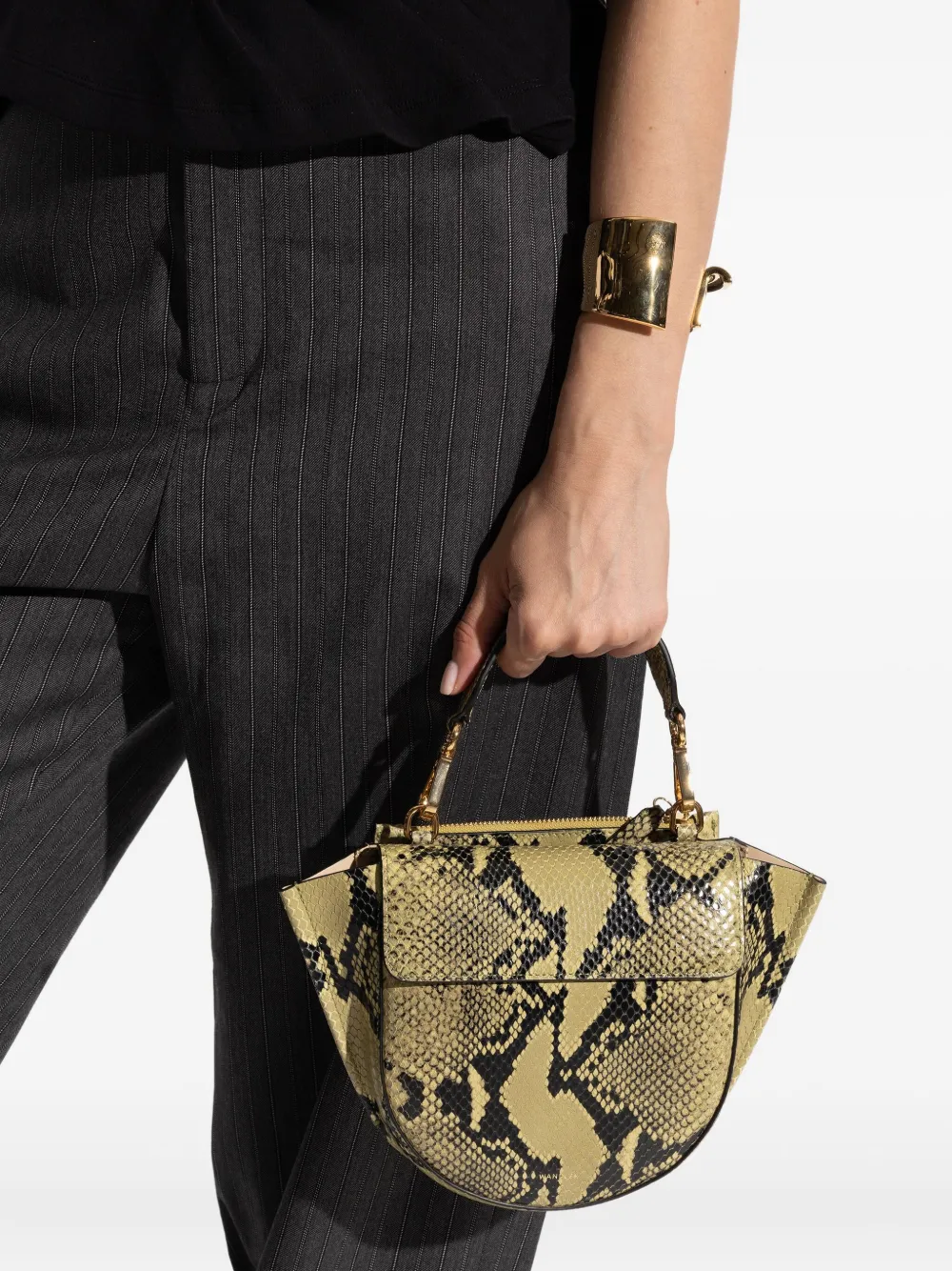 Wandler Mia snakeskin tote bag Groen