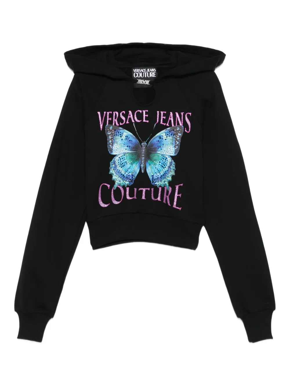 Versace Jeans Couture butterfly-print hoodie Zwart