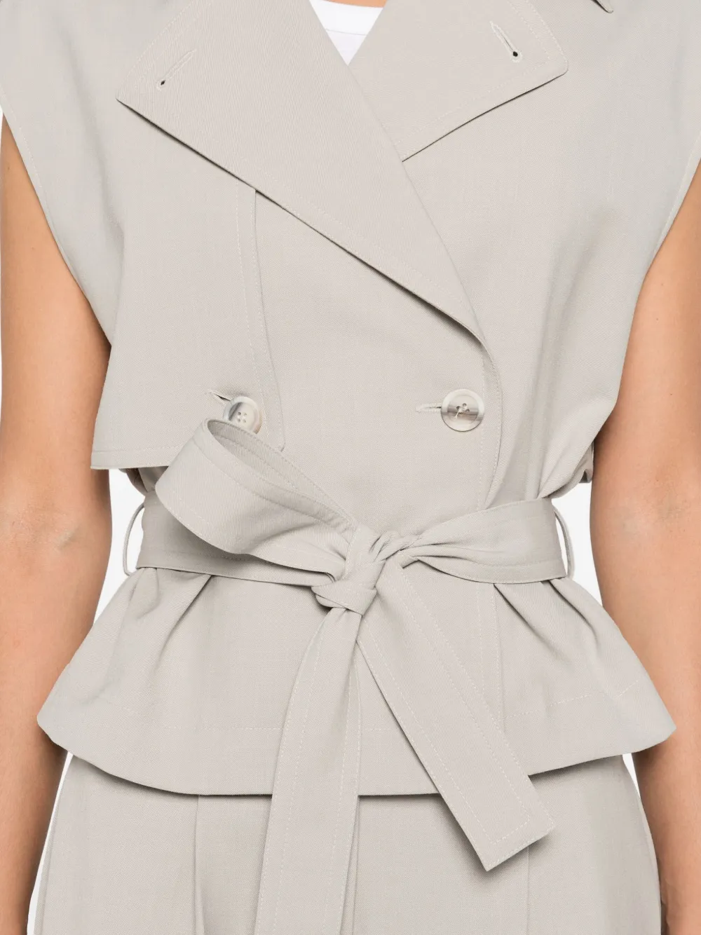 Peserico sleeveless double-breasted jacket Grijs