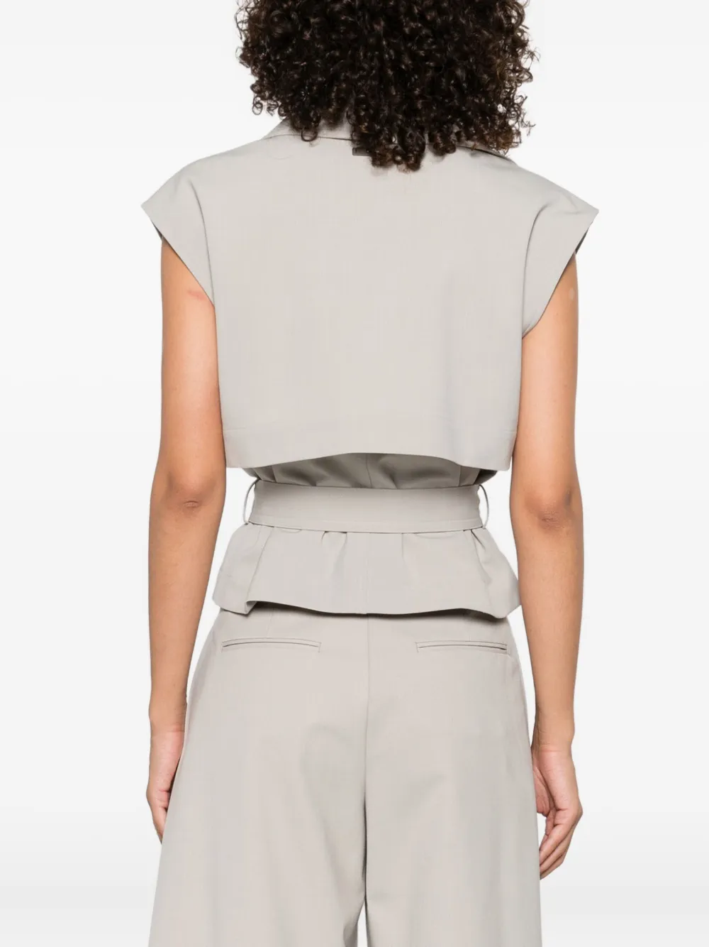 Peserico sleeveless double-breasted jacket Grijs