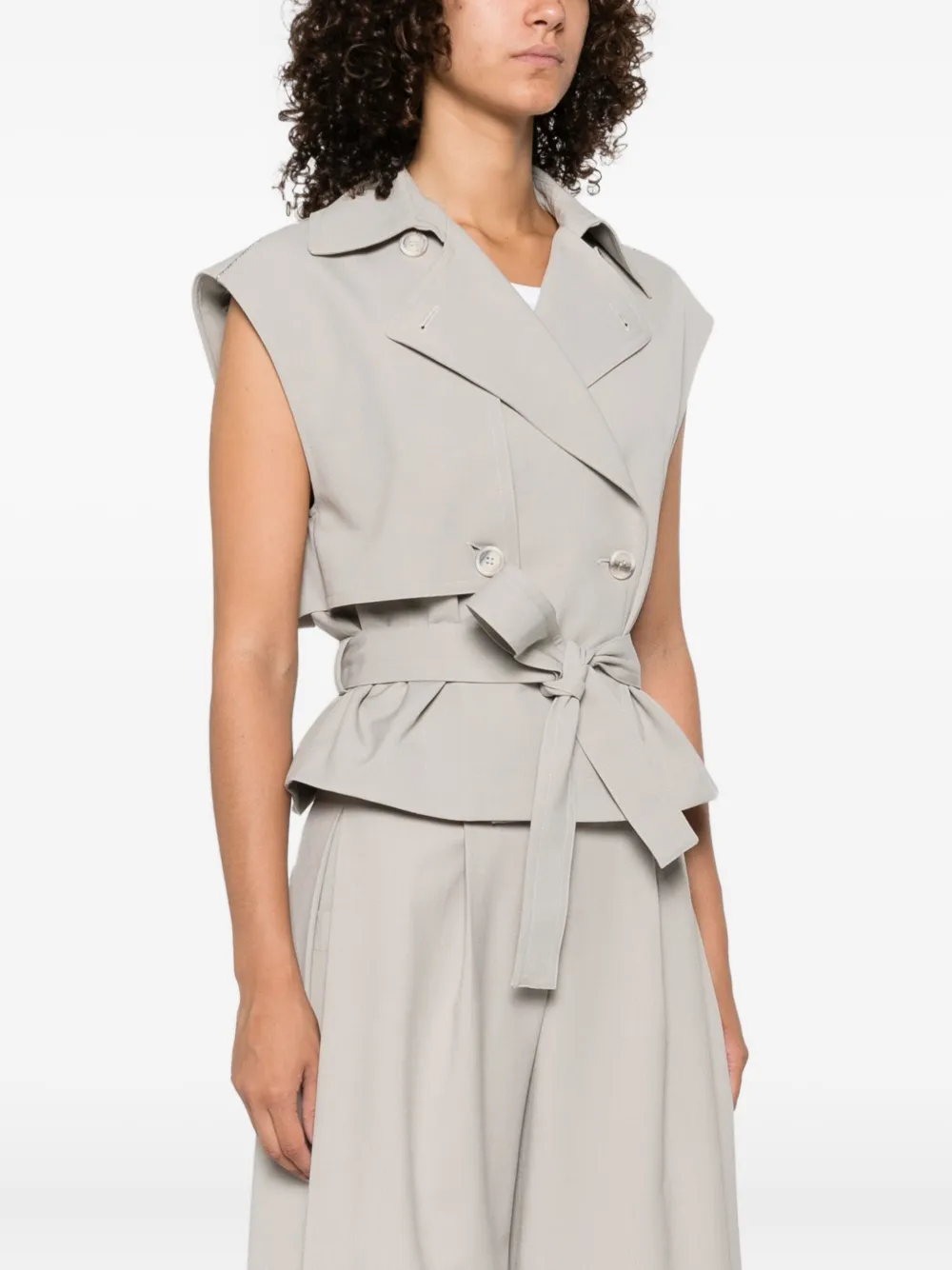 Peserico sleeveless double-breasted jacket Grijs