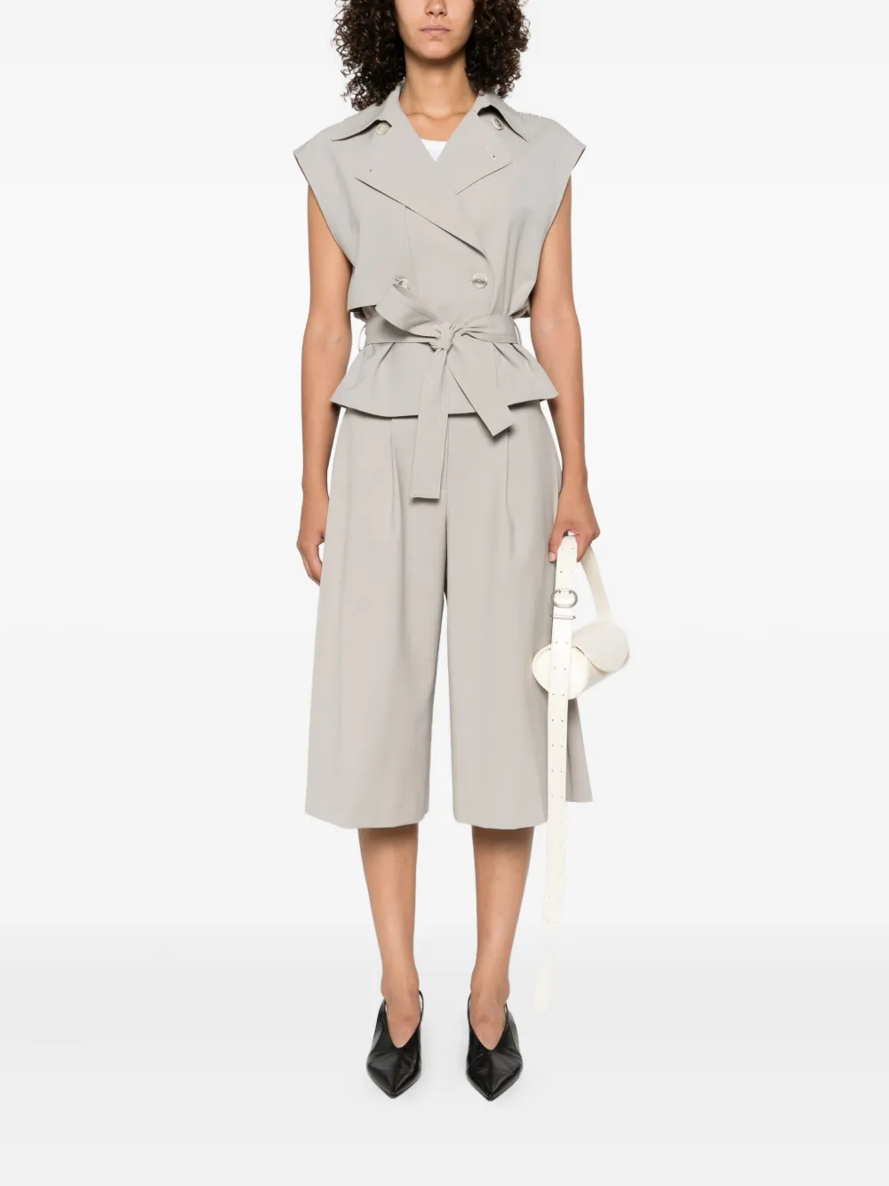 Peserico sleeveless double-breasted jacket Grijs