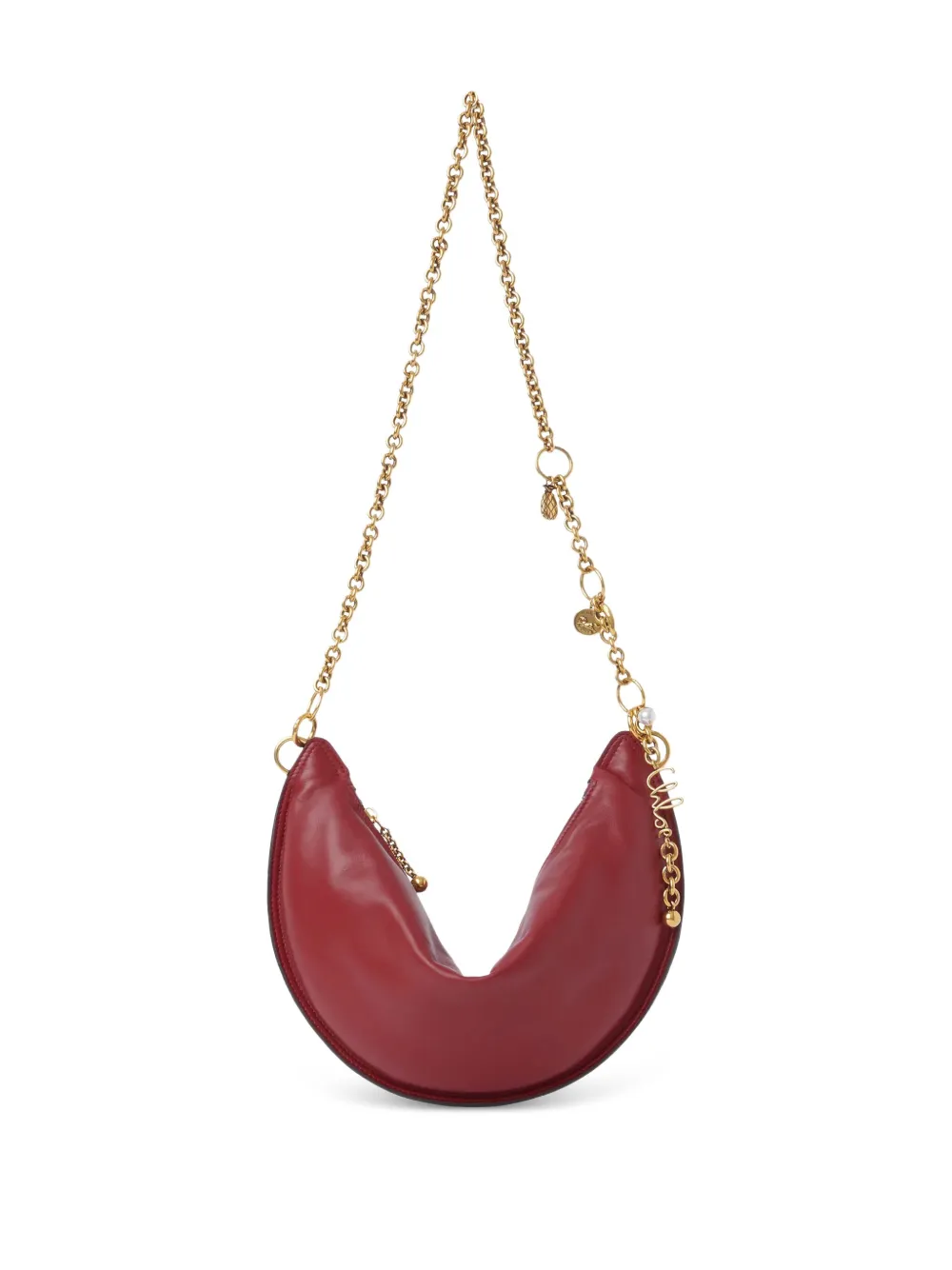 Chloé Icons halvemaanvormige tas met ketting Rood