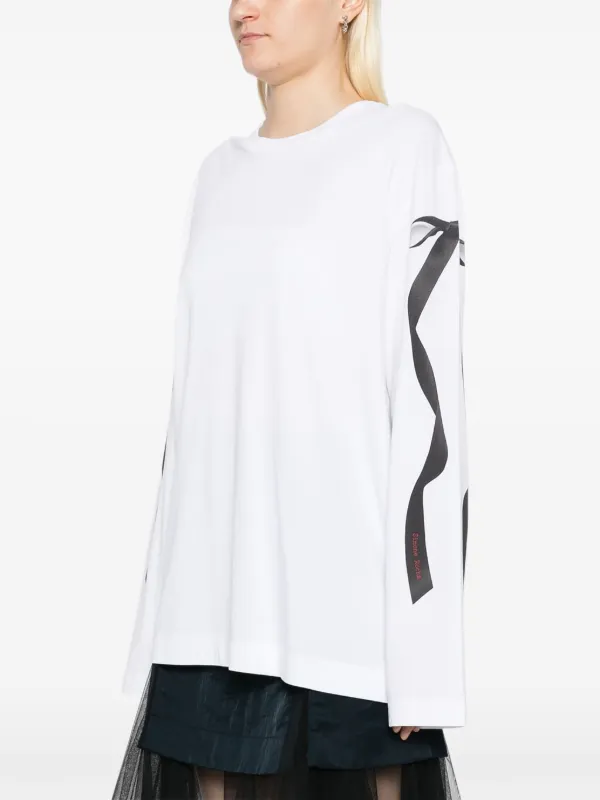 Simone Rocha ribbon-printed T-shirt | White | FARFETCH