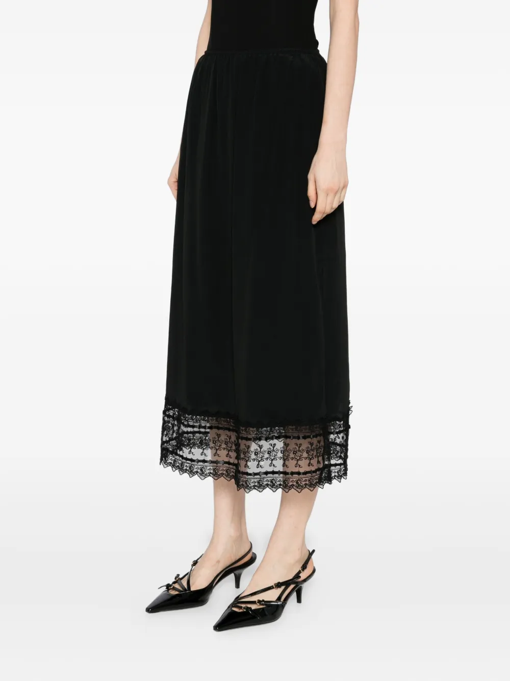 Simone Rocha Rok met afwerking van kant Zwart