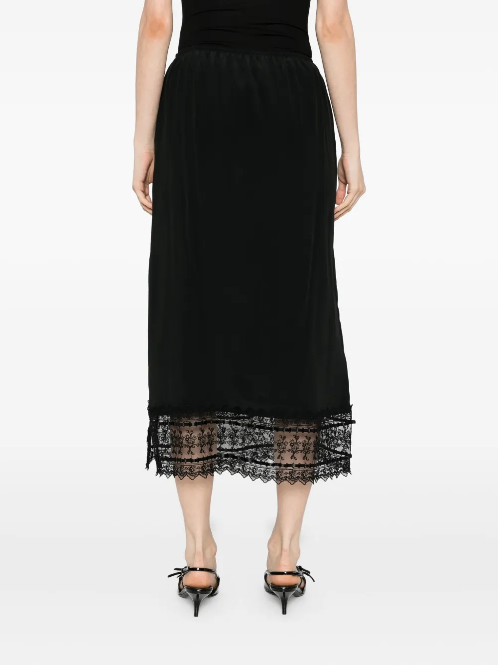 Simone Rocha Rok met afwerking van kant Zwart