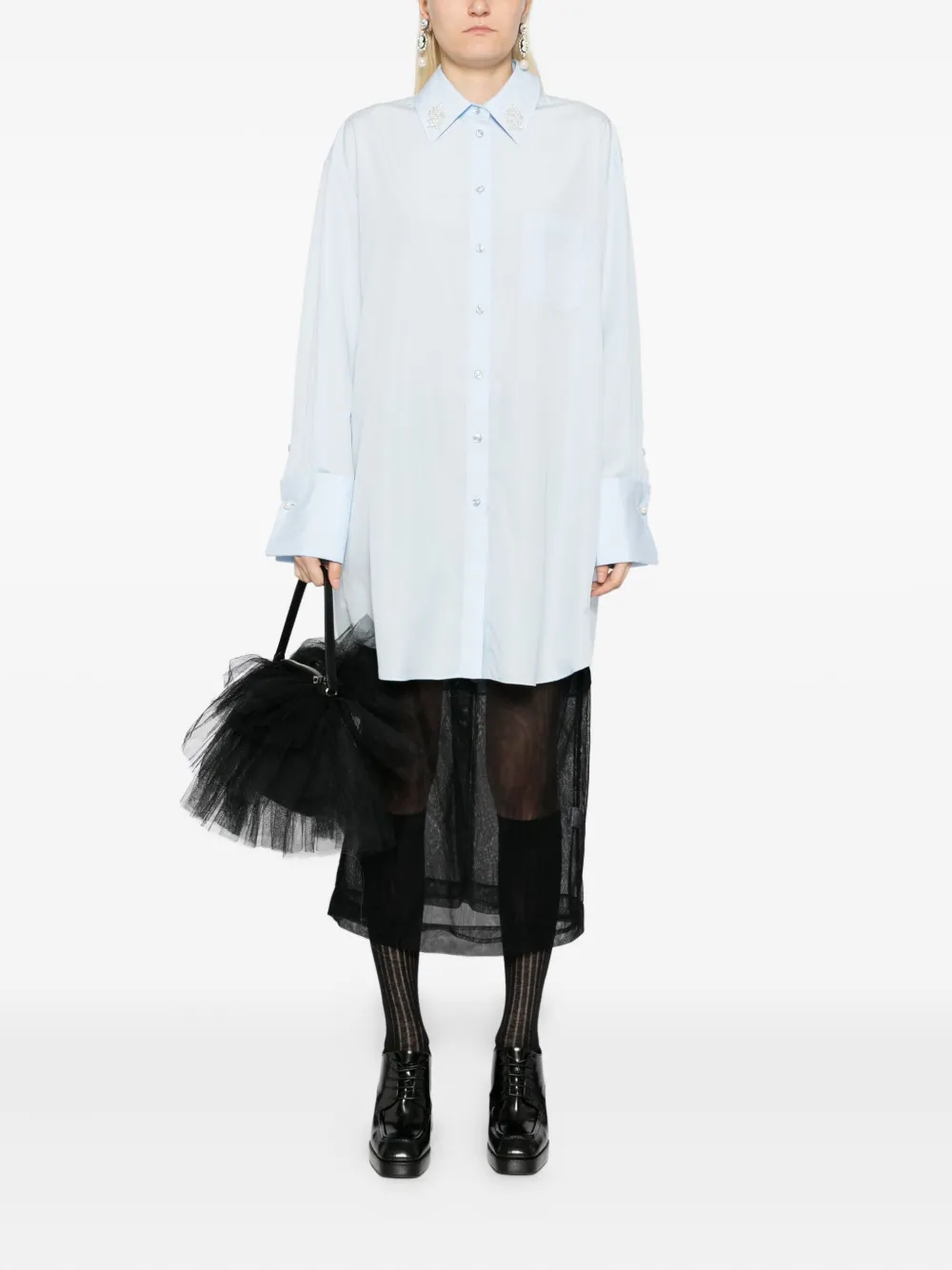 Simone Rocha Blouse met pareldetail - Blauw