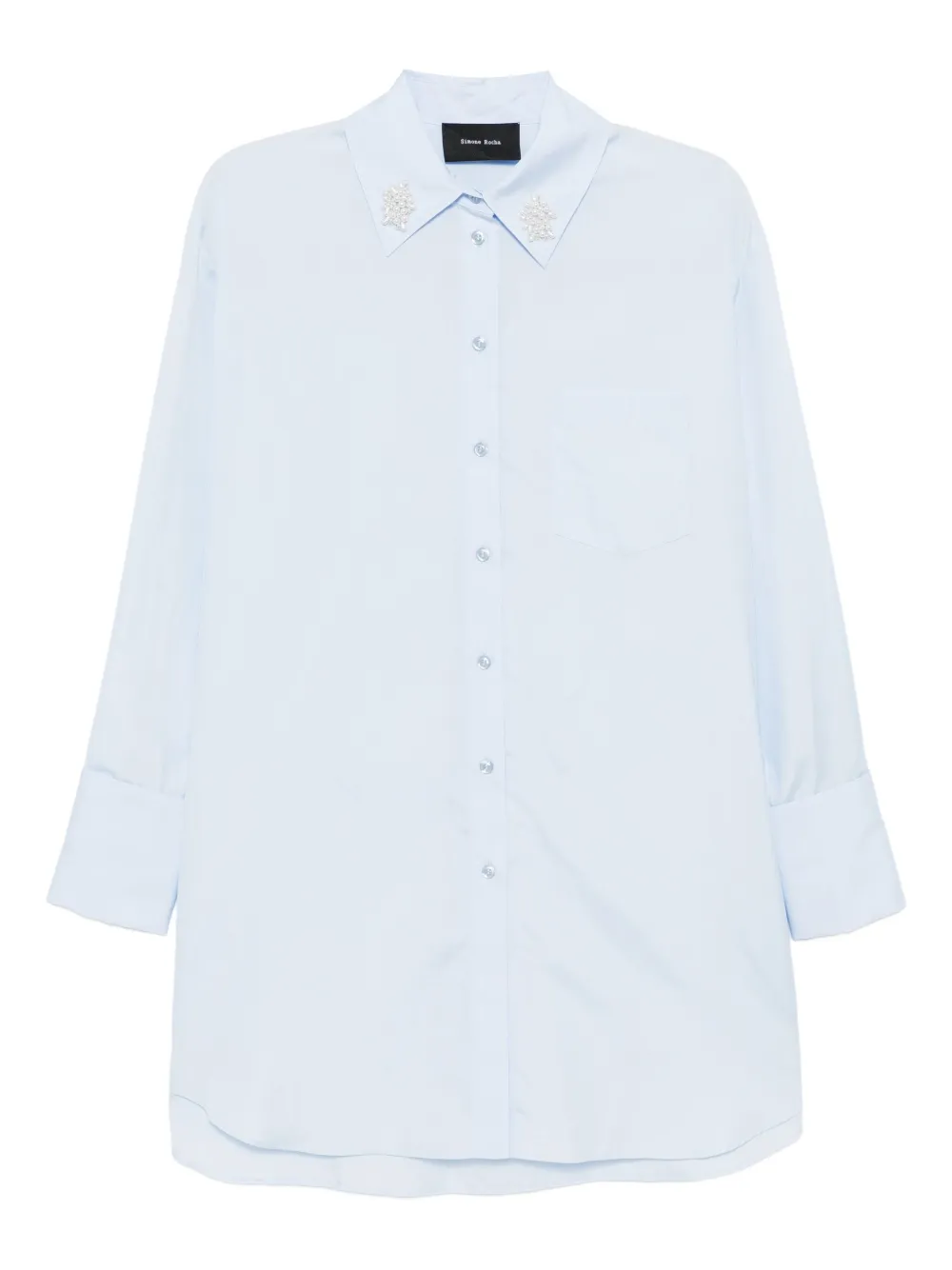 Simone Rocha Pearl-detailed Shirt In Blue