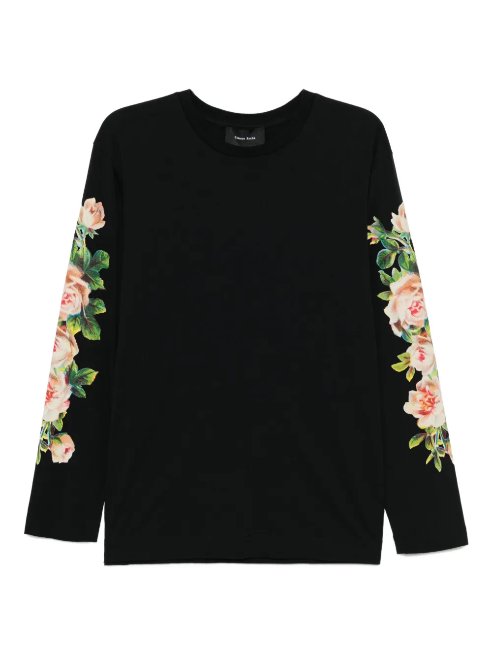 Simone Rocha T-shirt met bloemenprint Zwart