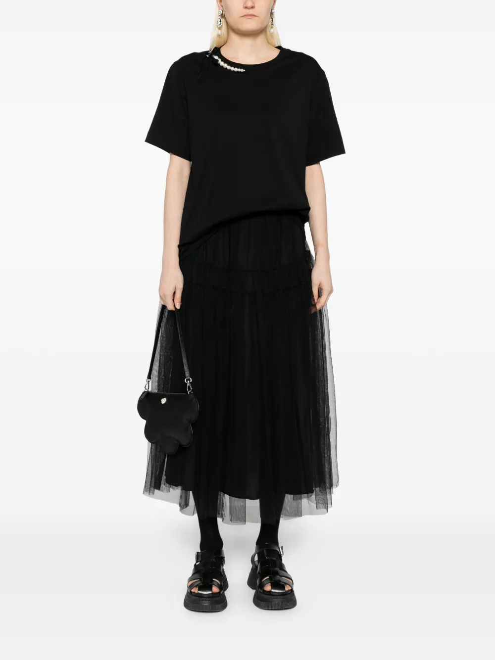 Simone Rocha Katoenen T-shirt Zwart