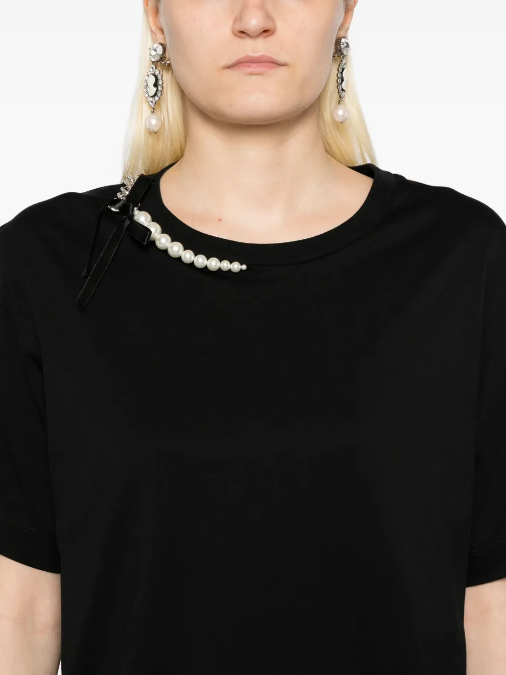 Simone Rocha Katoenen T-shirt Zwart