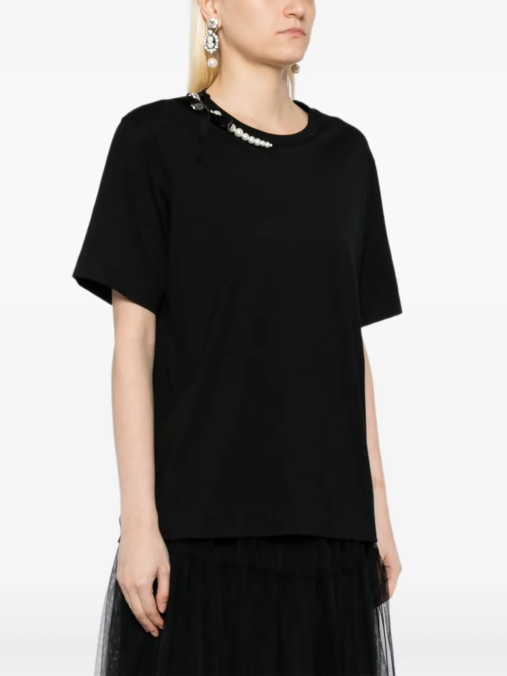 Simone Rocha Katoenen T-shirt Zwart