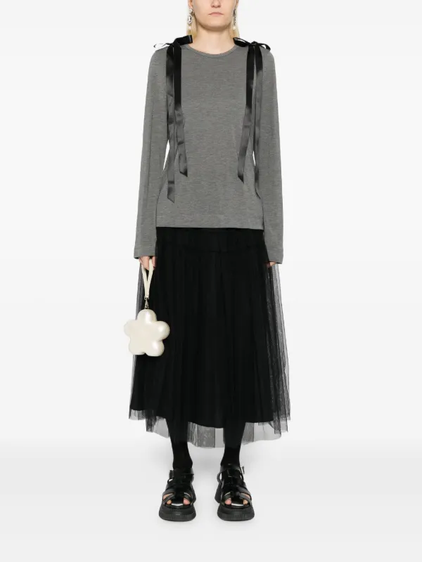 Simone Rocha リボンディテール Tシャツ | グレー | FARFETCH JP