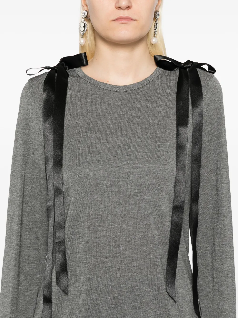 Simone Rocha T-shirt met strikdetail Grijs