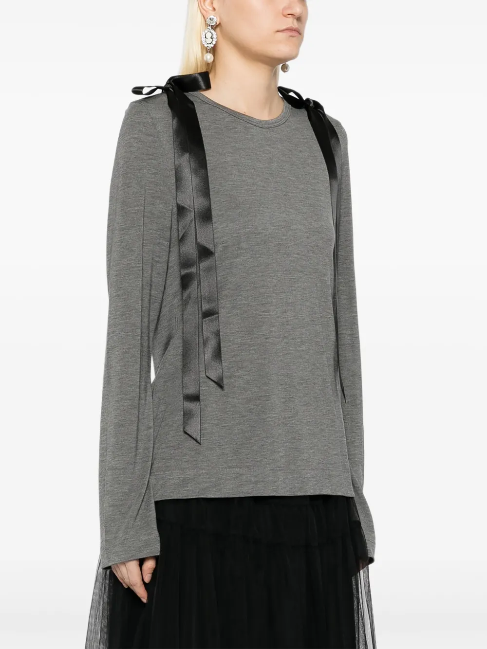 Simone Rocha T-shirt met strikdetail Grijs