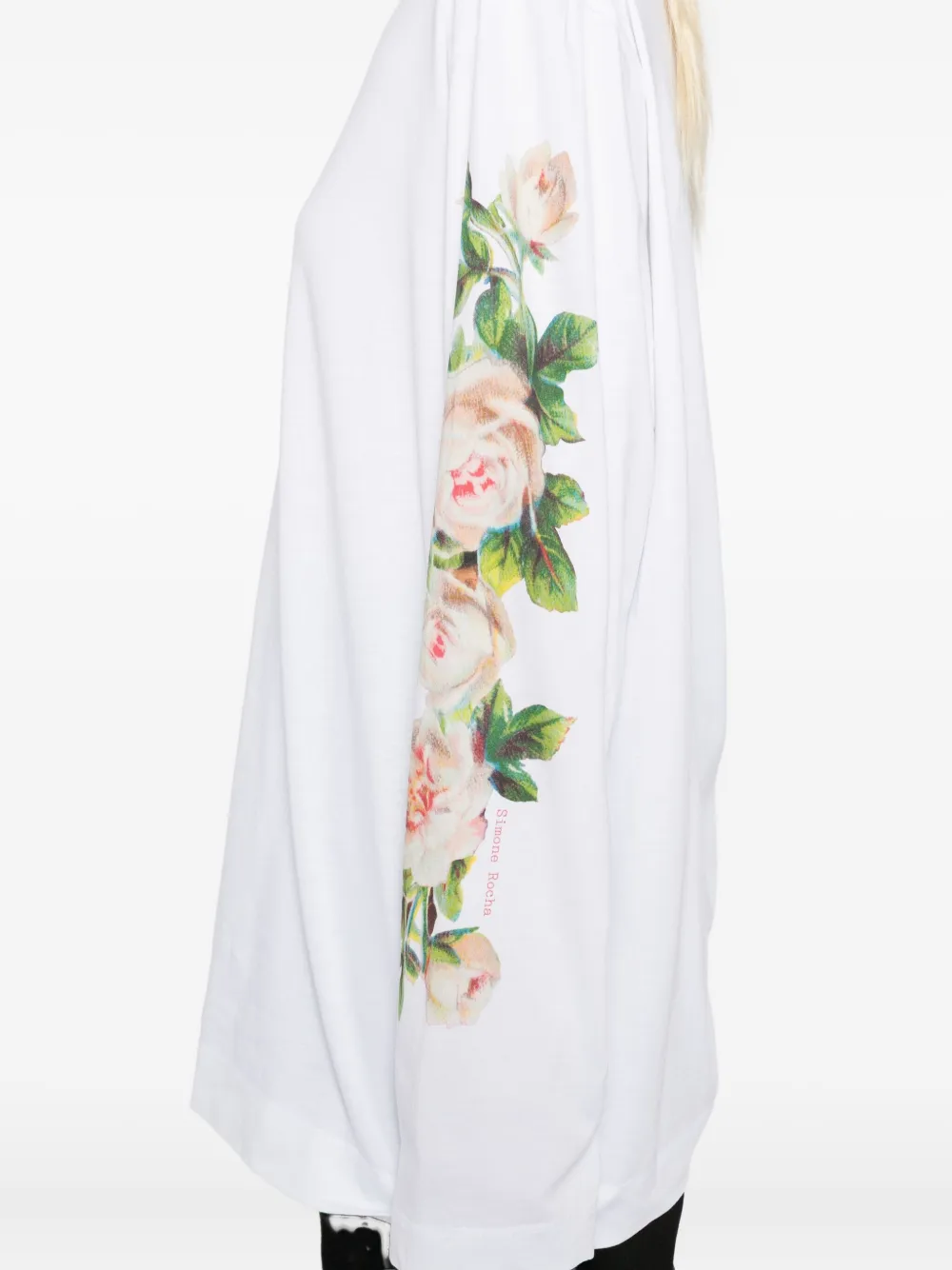 Simone Rocha T-shirt met bloemenprint Wit