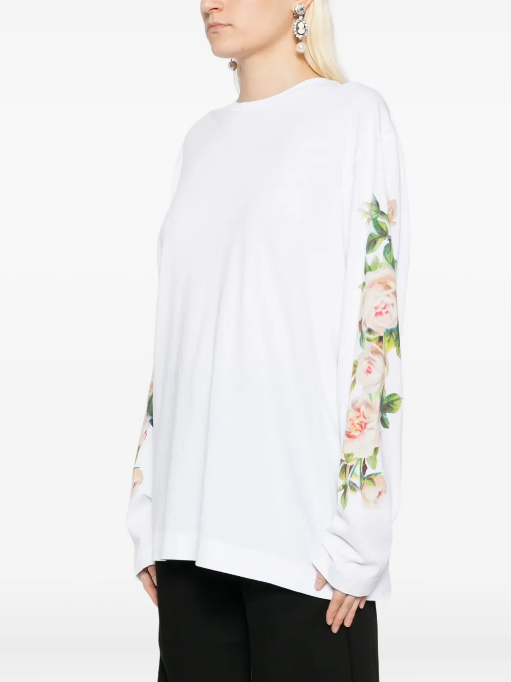 Simone Rocha T-shirt met bloemenprint Wit