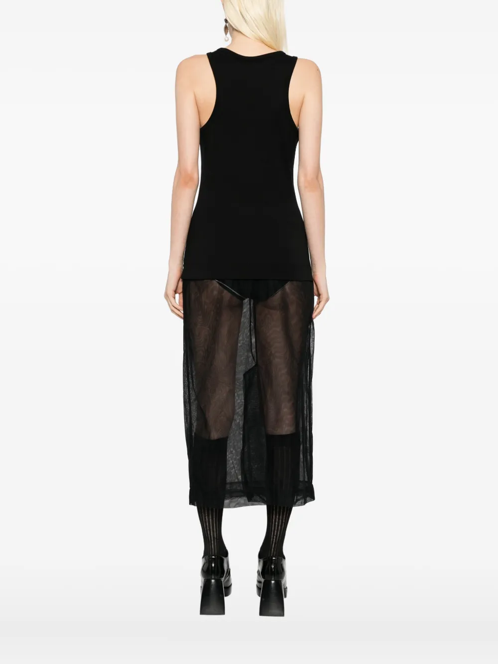 Simone Rocha Tanktop met parel en ketting Zwart