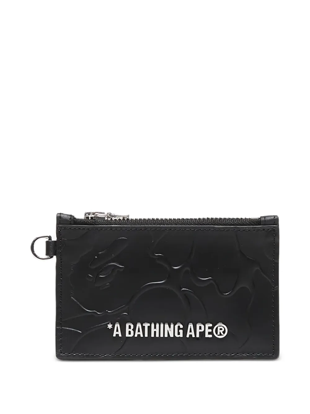 A BATHING APE camo-pattern zip cardholder Zwart