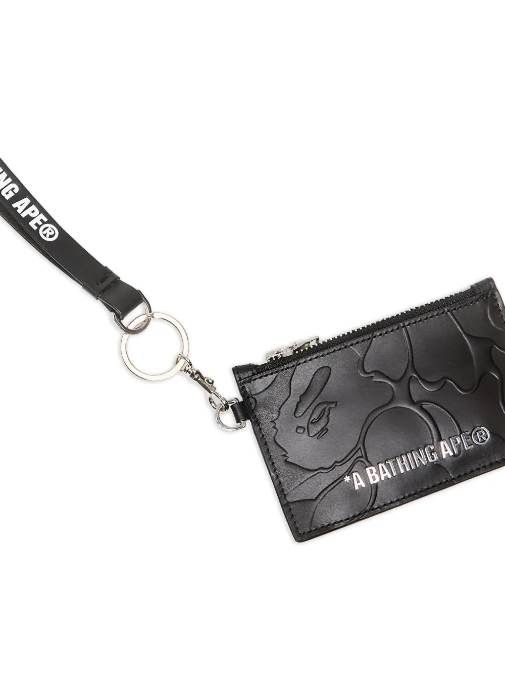 A BATHING APE camo-pattern zip cardholder Zwart