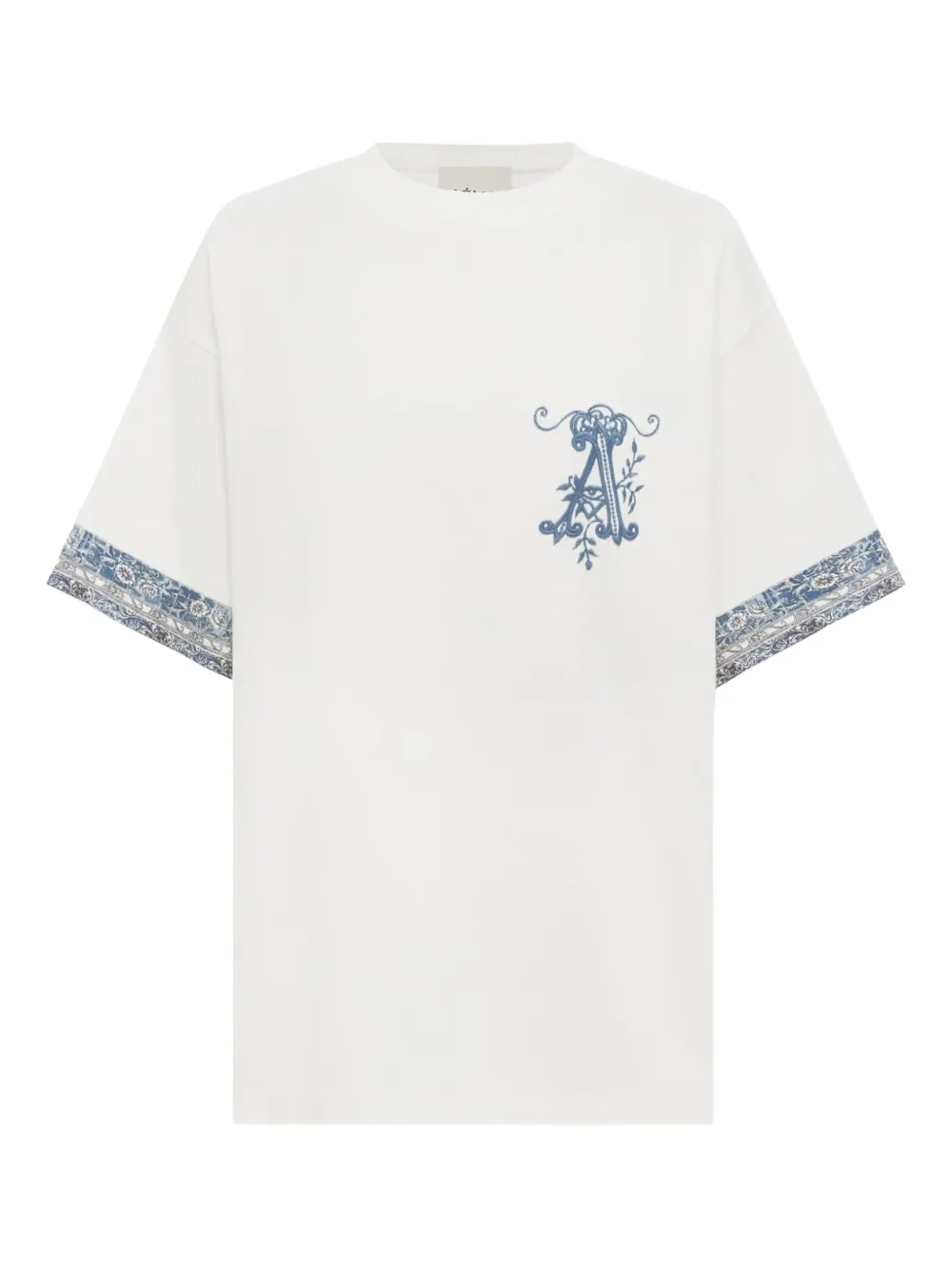 Alemais Embroidered-cuff T-shirt In White