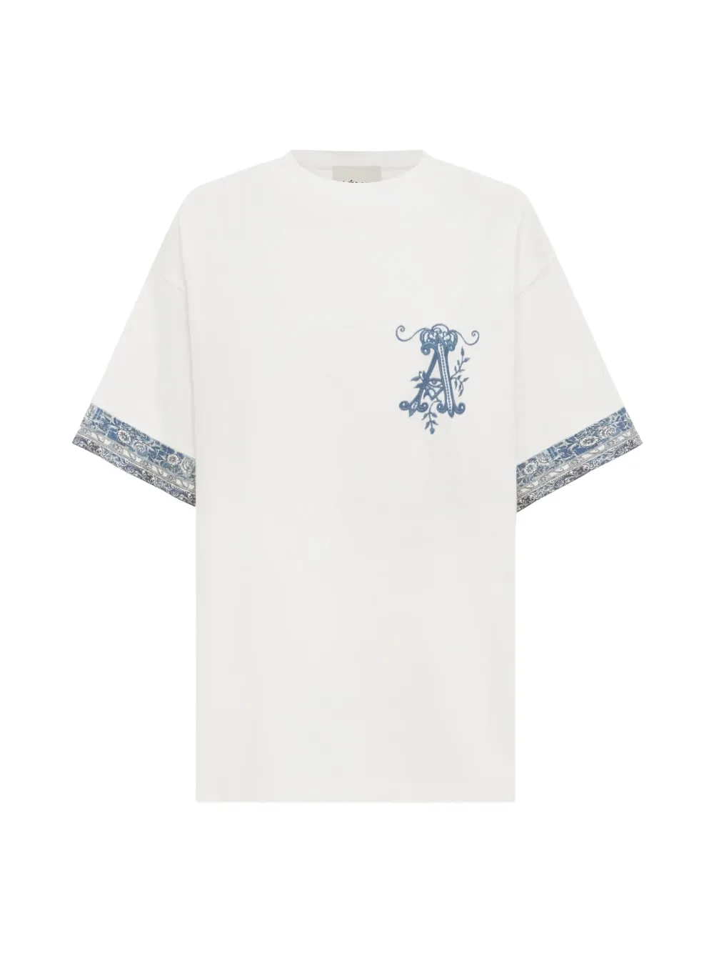 Alemais Embroidered-cuff T-shirt In White