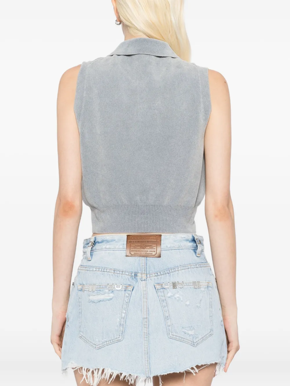 Alexander Wang embroidered-logo vest Grijs