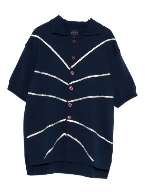 Versace Pre-Owned 1990s stripe-detail polo shirt