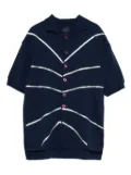 Versace Pre-Owned 1990s stripe-detail polo shirt - Blue