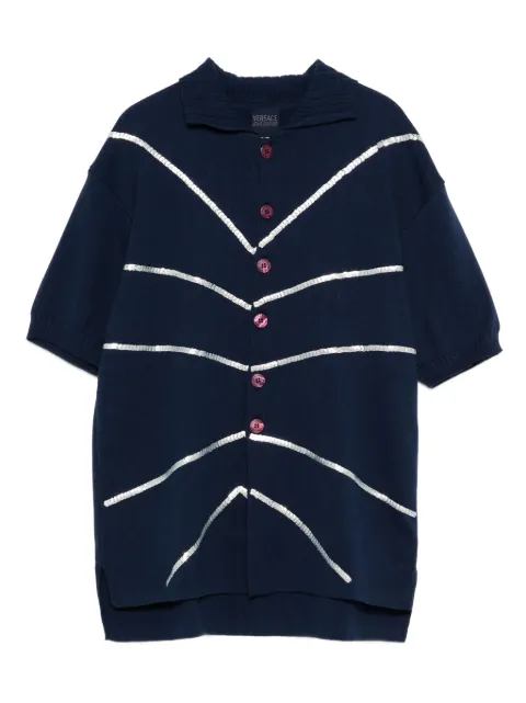 Versace Pre-Owned 1990s stripe-detail polo shirt