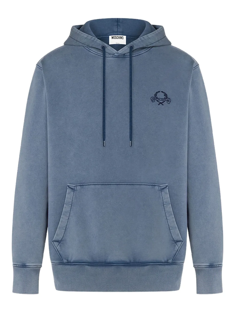 Moschino Hoodie met geborduurd logo Blauw