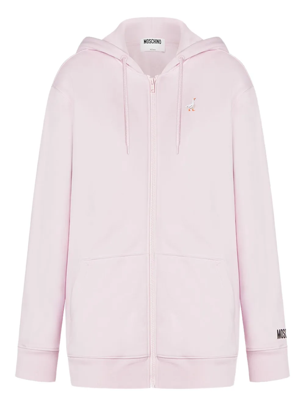 Moschino Hoodie met geborduurde ganzen en rits Roze
