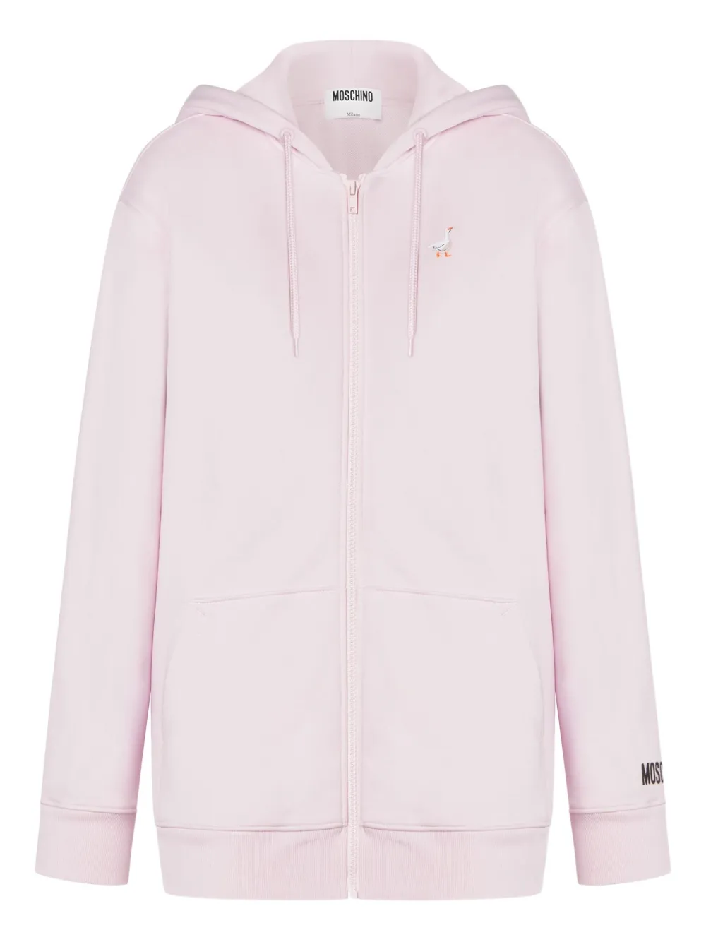 Moschino Hoodie met geborduurde ganzen en rits Roze