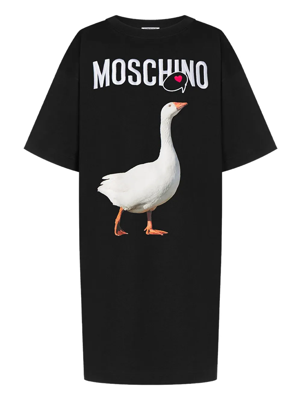 Moschino T-shirtjurk met ganzenprint Zwart
