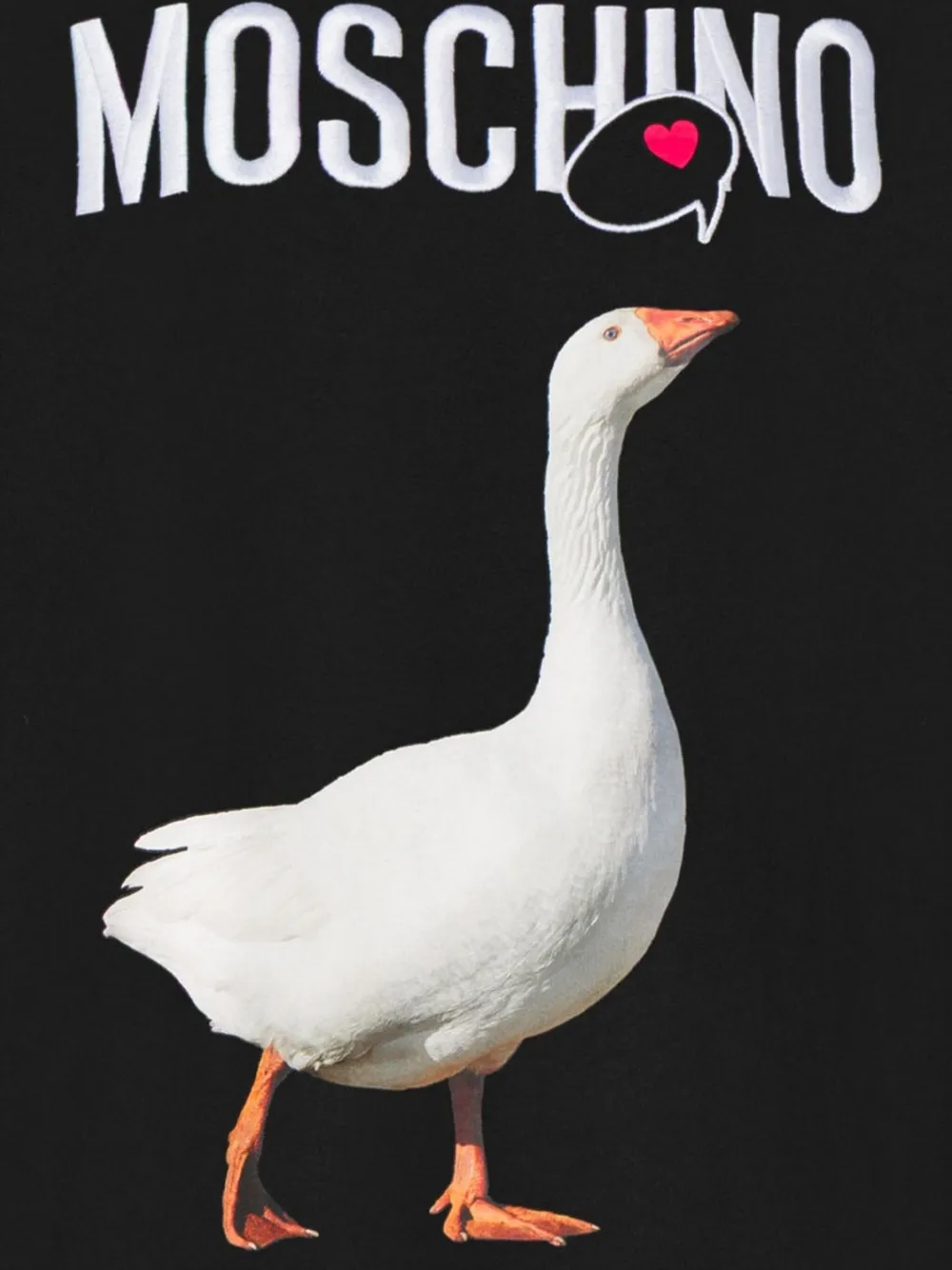 Moschino T-shirtjurk met ganzenprint Zwart
