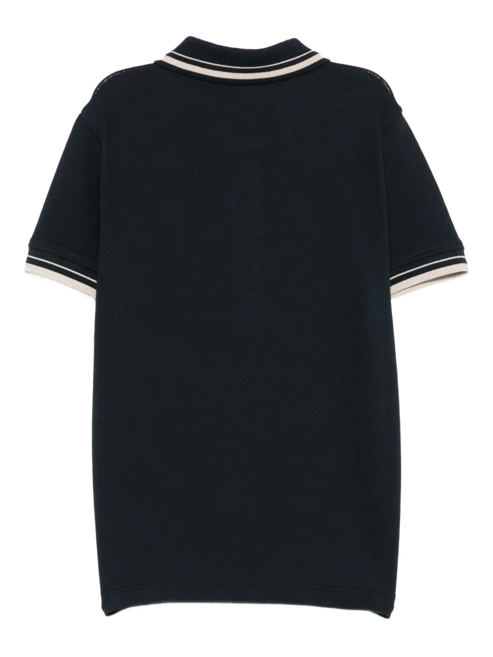 Emporio Armani Kids stripe-collar logo-print polo shirt Blauw