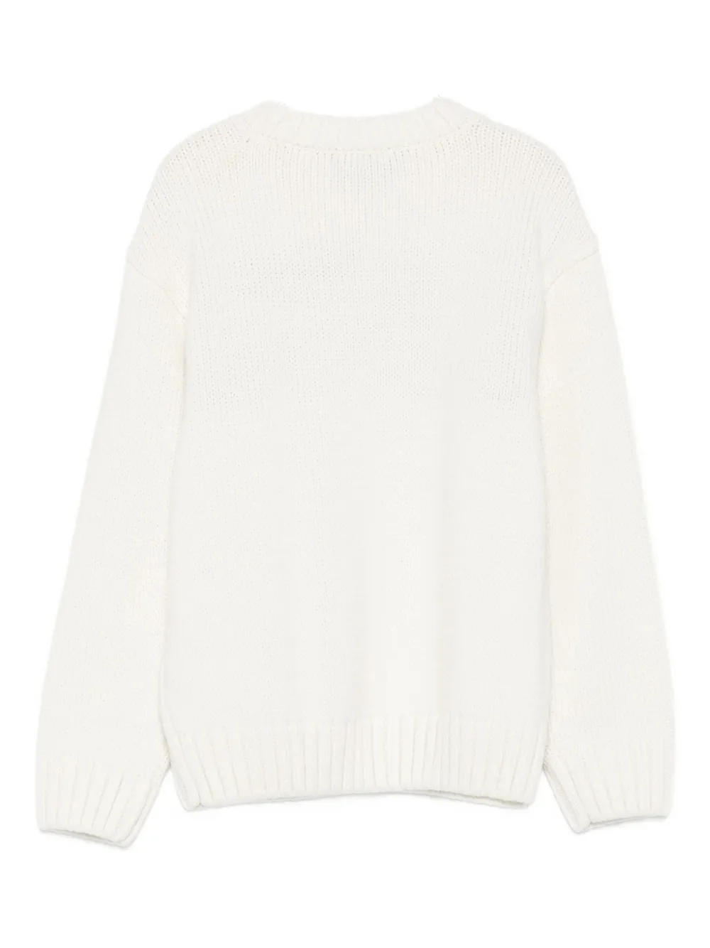 Emporio Armani Kids logo-detail wool-blend sweater Wit